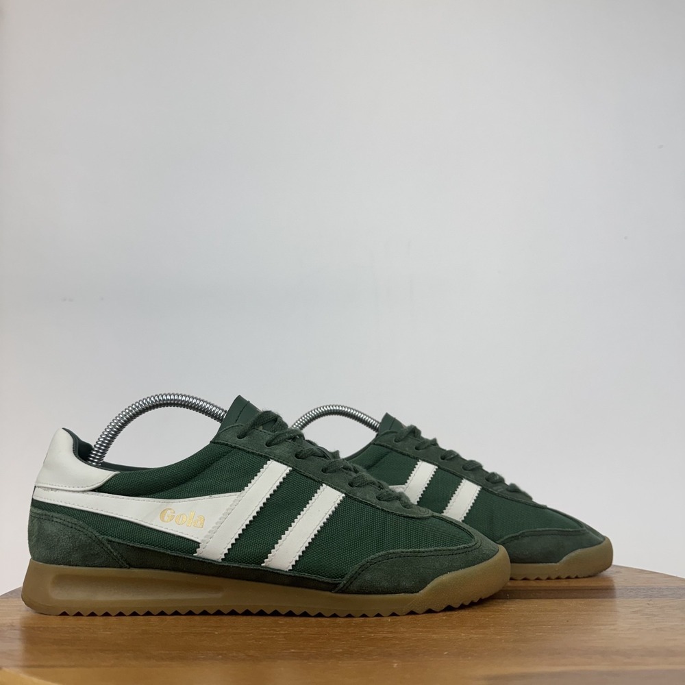 Mens Gola Tornado Evergreen Off White Canvas Low Casual Sneakers Size 9 M GUC